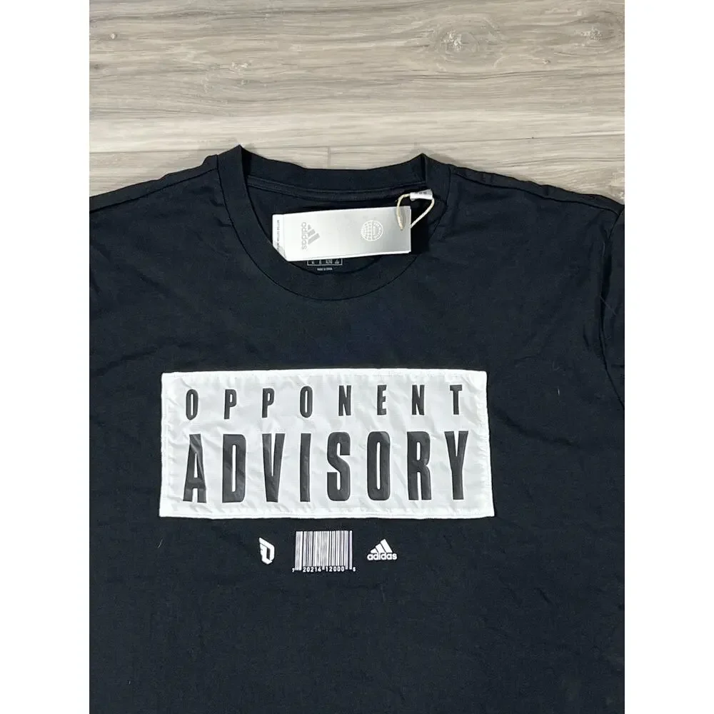 Adidas Opponent Advisory T-Shirt Mens Tee Large Black New Basketball Spell Out